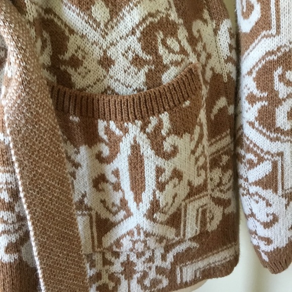 Anthropologie Akemi + Kin Fringed Intarsia Cardigan Sweater - Picture 7 of 15